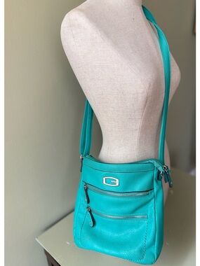 Gussaci Turquoise Crossbody Bag purse  Zip Pockets Adjustable strap